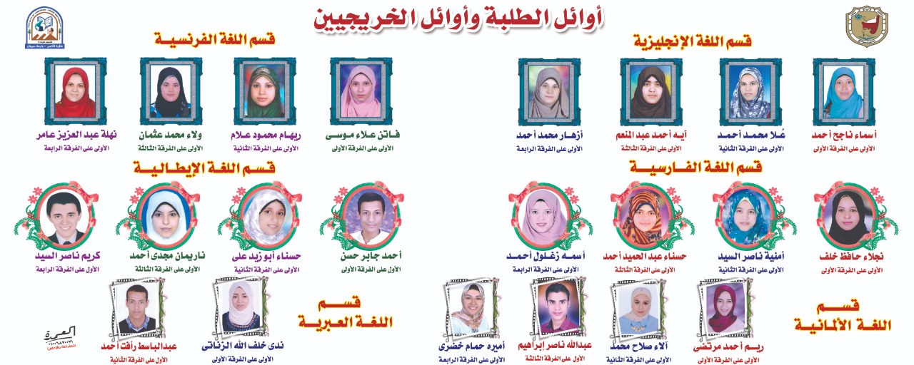 حفل تكريم المتفوقين في كلية الألسن بجميع الأقسام لعام 2018/2019 القدامي