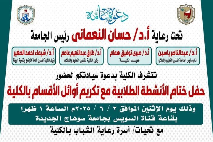 حفل التكريم والختام الأنشطة الطلابية